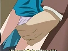 Anime cutie gets masturbated in the train