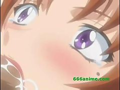 Horny guys wakes up cute busty hentai girl and fuck her hard