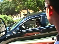 Picking hot slut in a car next to his