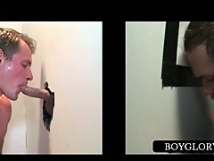 Gay blowjob in college room