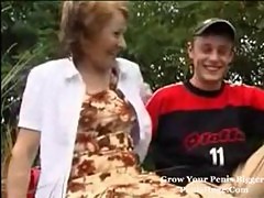Granny Loves Outdoor Sex with a Little Cock
