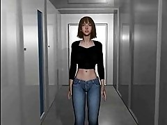 Chained 3d animated girl with bigtits fingered her